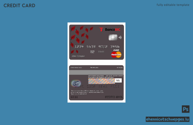 Angola Banco BIC Bank Mastercard Debitkarte – Beispielvorschau